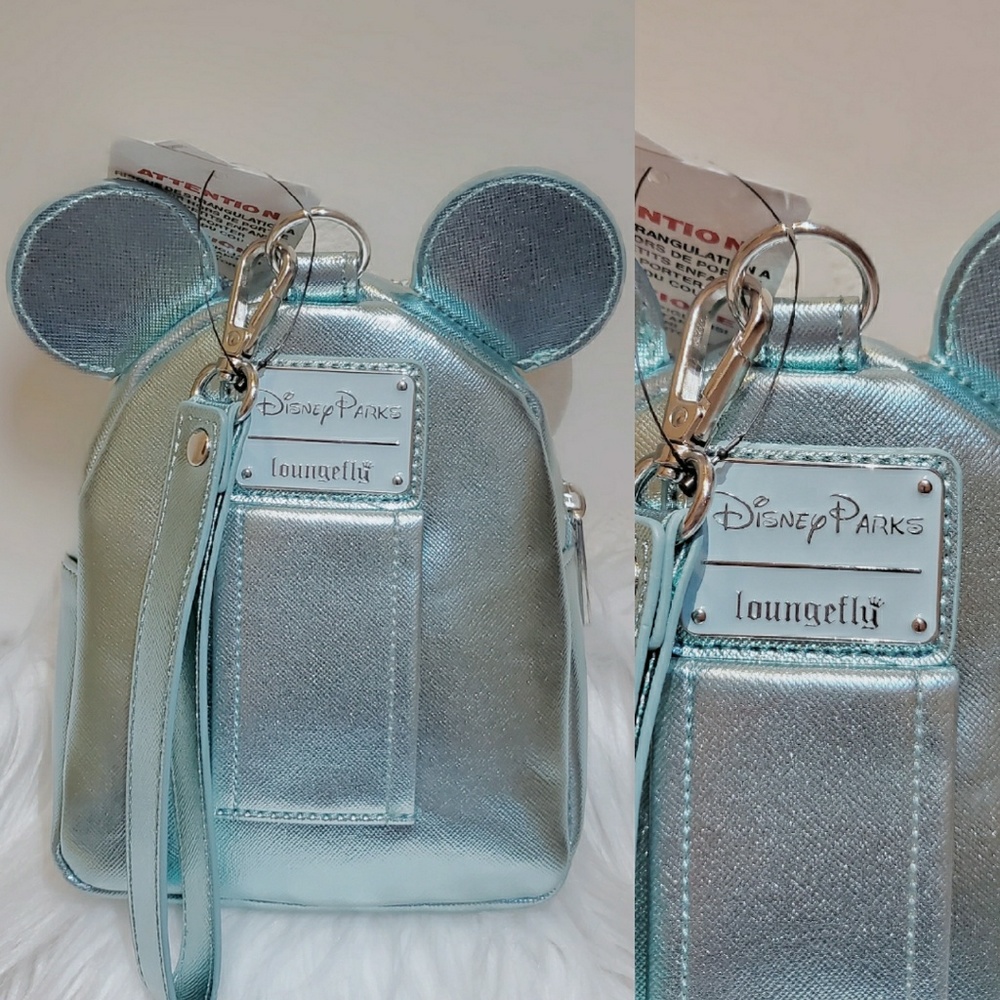 DISNEY LOUNGEFLY ARENDELLE AQUA BACKPACK WRISLET - Picture 5 of 8
